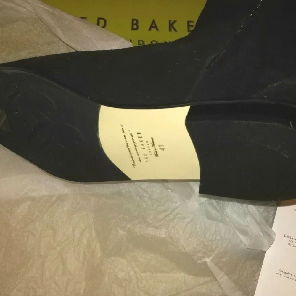 Designer NEW Tall Riding Boots Suede Leather OrthoLite Comfort BLACK 10 - Picture 11 of 13